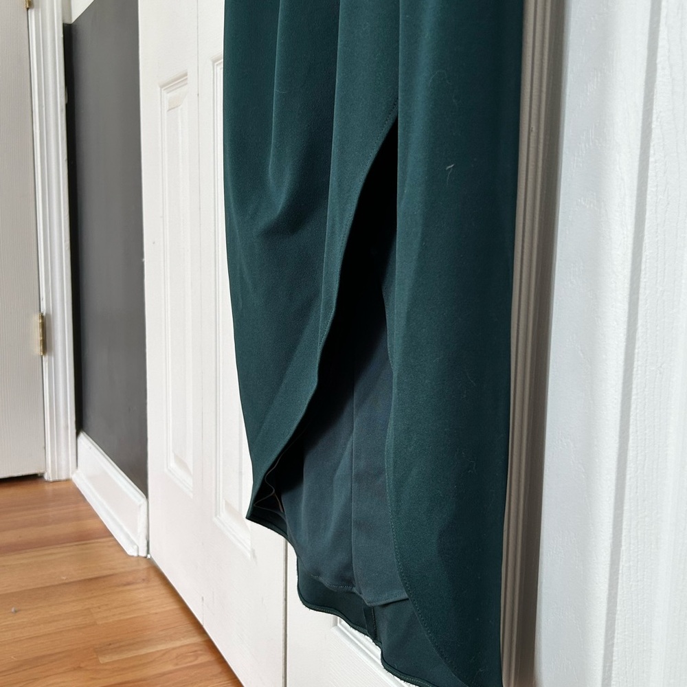 BHLDN Thompson Elegant Off-Shoulder Green Dress - Picture 5 of 9